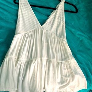 Forever21 White V neck Tank